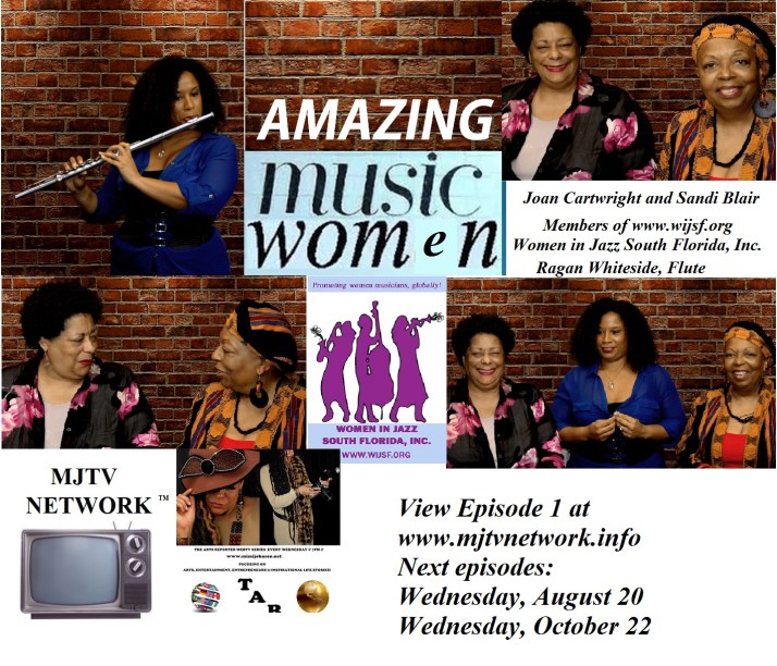 Amazing Musicwomen on The Arts Reporter (TAR TV) on MJTV Network. Produced by Mimi Johnson with co-hosts Joan Cartwright and Sandi Blair, featuring Ragan Whiteside on flute